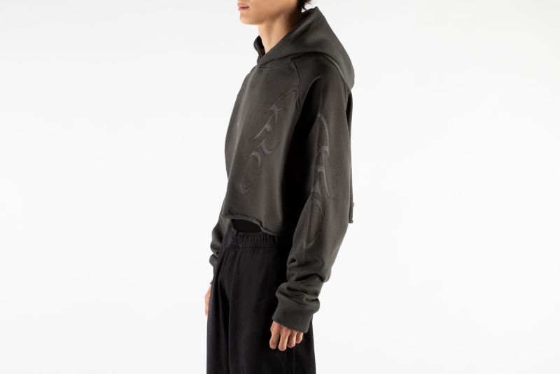 AJOBYAJO Tribal Ajo Applique Cropped Hoodie