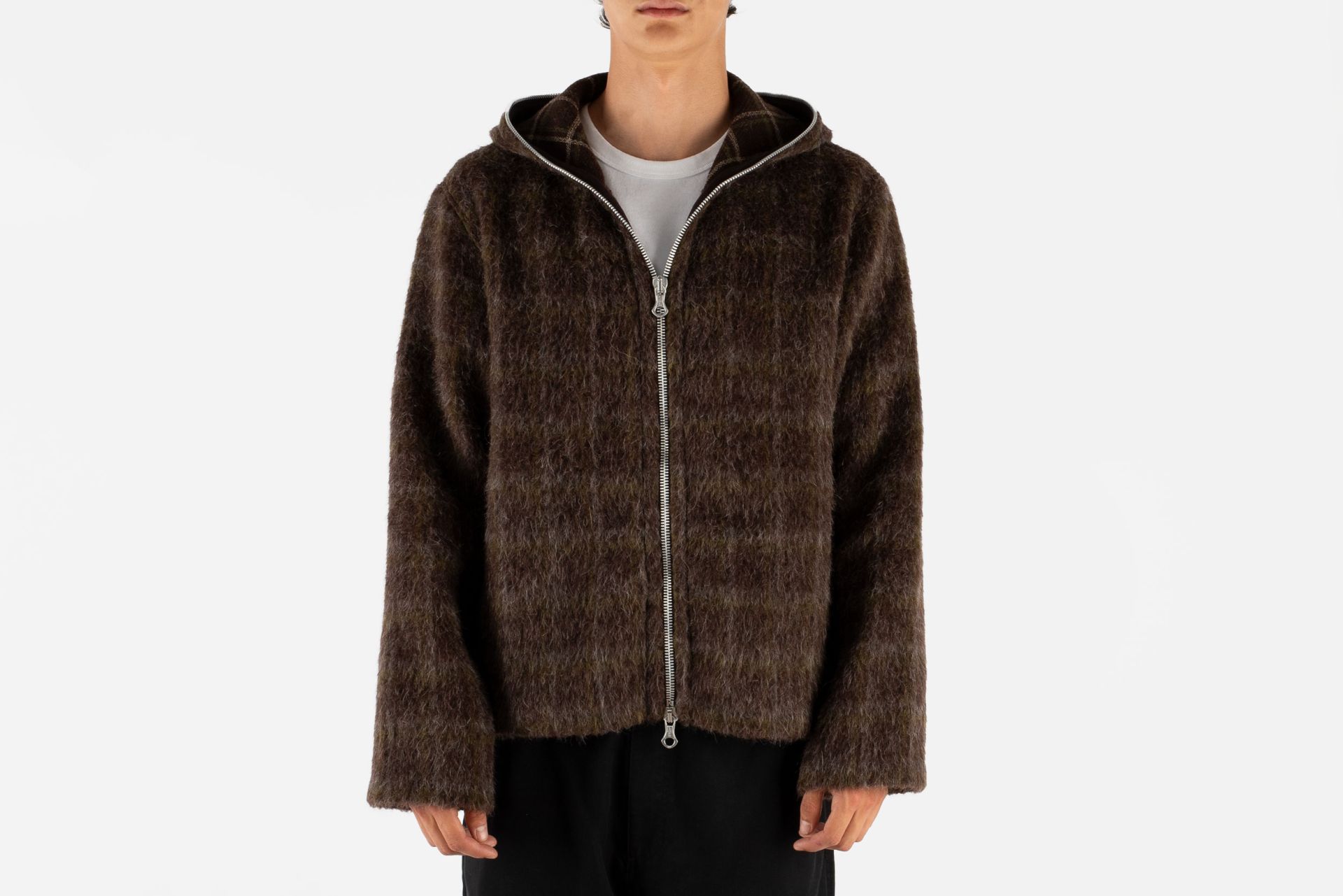 トップス OUR LEGACY FULL ZIP HOOD Our Legacy - Full Zip Hood Mole Grey Mohair