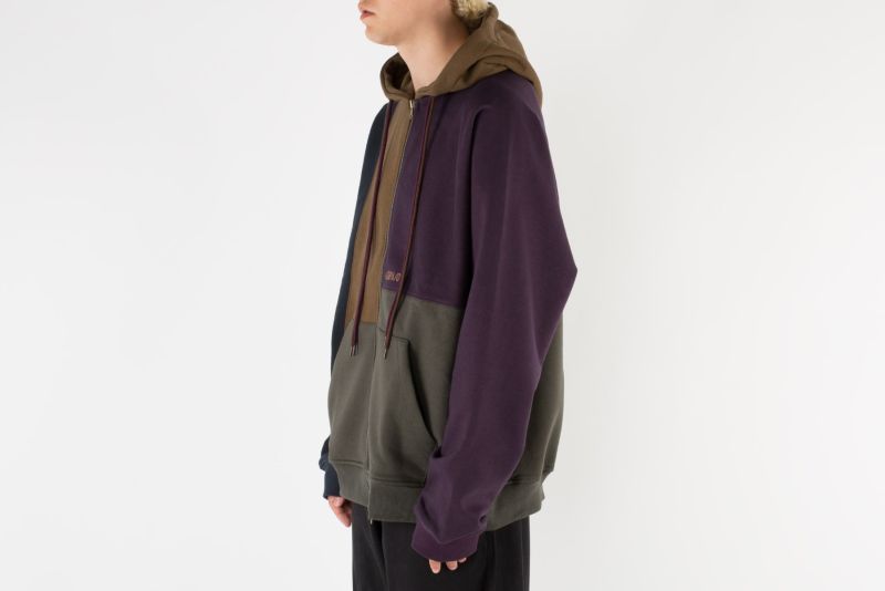【AJO AJOBYAJO】23FW★ Color Mixed Zip-Up Hoodie AJOBYAJO Color Mixed Zip Up Hoodie