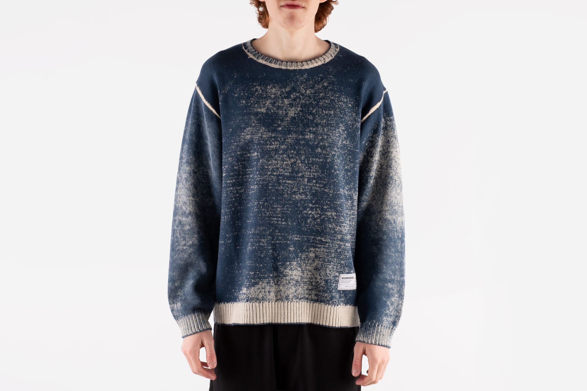 ※go_net25SS NEIGHBORHOOD SWEATER 美品L neighborhood_PIGMENT-BLEED-