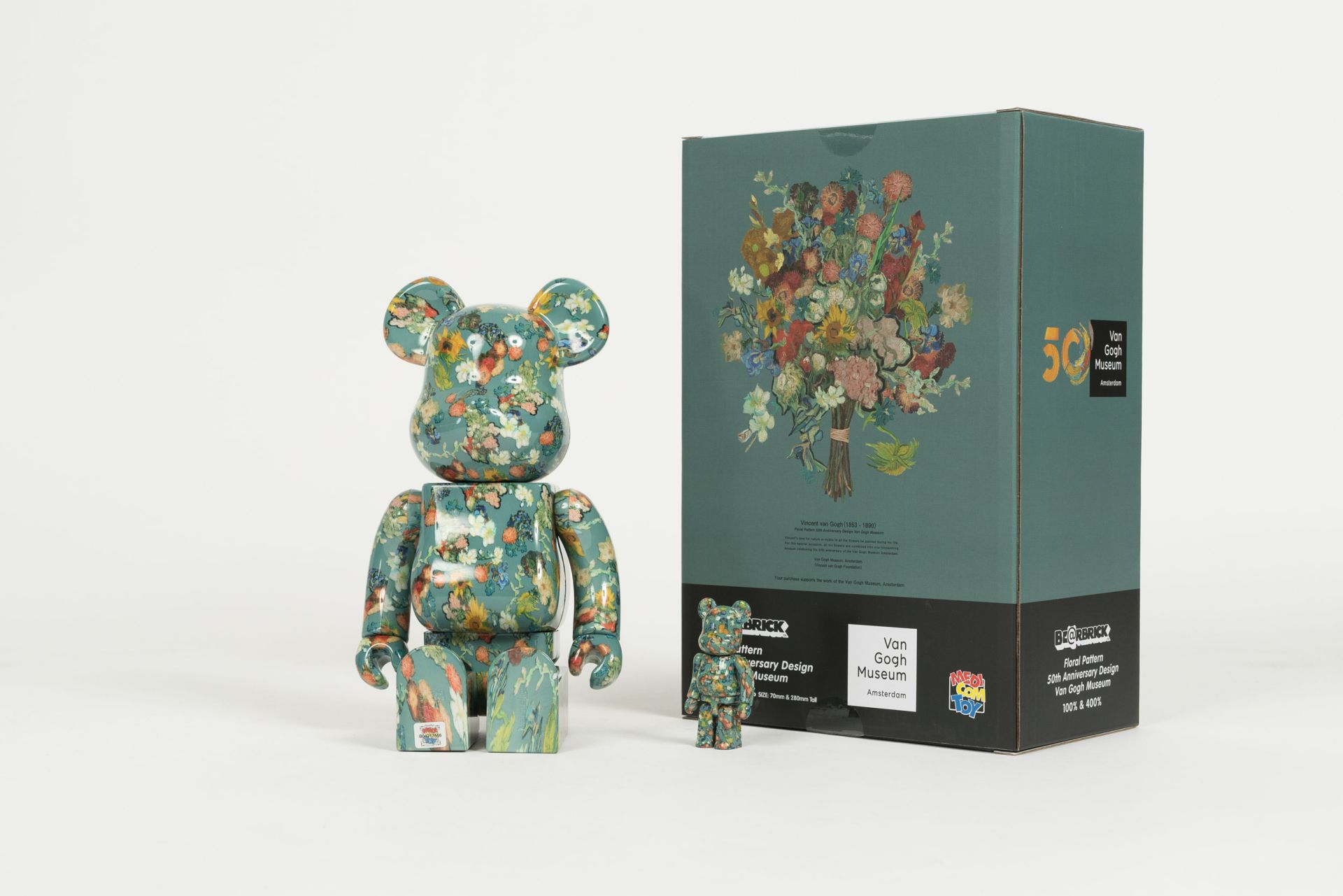 MEDICOM TOY Be@rbrick 100% + 400% 'VAN GOGH FLOWERS BLUE'