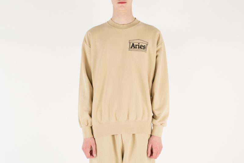 【ARIES】Premium Temple Sweatshirt [Pebble] Aries Premium Temple Sweatshirt