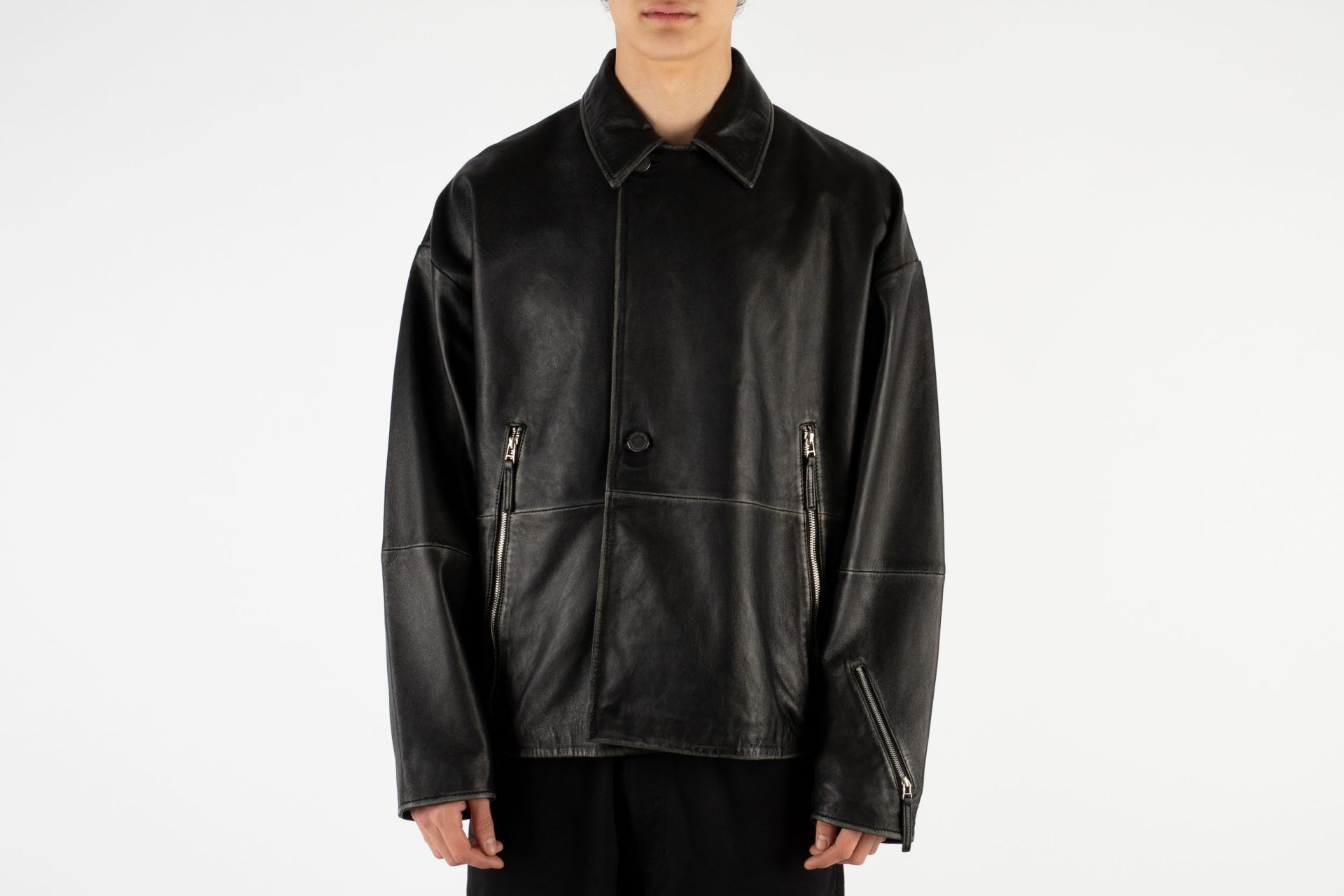 Leather Jacket Boxy Fit