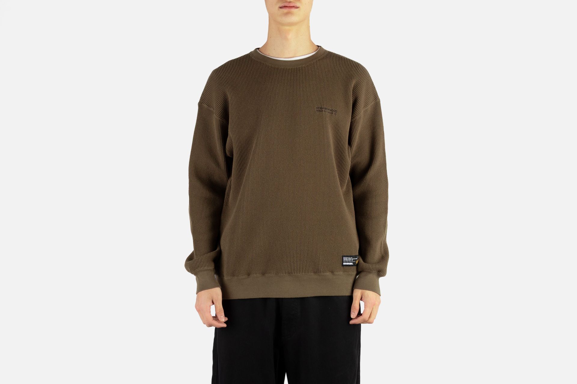 WAFFLE FABRIC CREWNECK LS 1